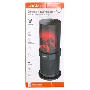 Lasko Ceramic Tower Heater with 3D Fireplace Display